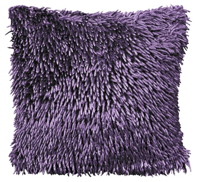 Rackhams Shaggy Chenille Cushion - 43cm x 43cm - Plum - image 1
