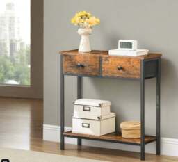 Rackhams Rustic Console Table with Storage - Ideal for Living Room and Hallway - thumbnail 2
