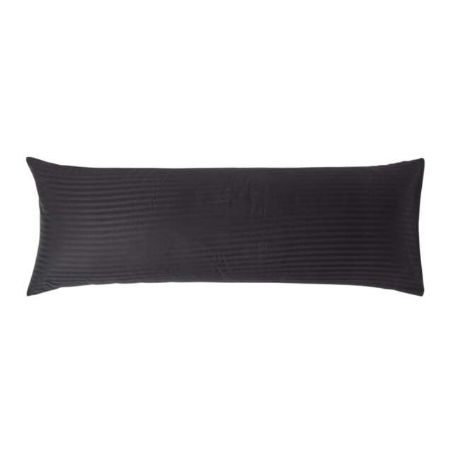 Rackhams Silky 330 TC Egyptian Cotton Satin Stripe Body Pillowcase - Black - image 1