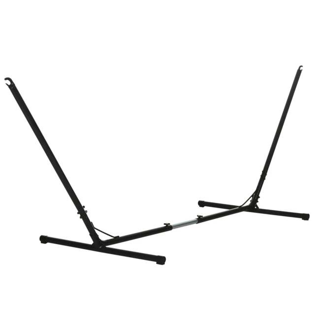 Rackhams 3.1–3.8m Adjustable Universal Hammock Stand Metal Frame Garden Camping Picnic Outdoor Patio Replacement – Stand Only - Black - image 1
