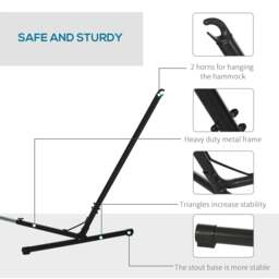 Rackhams 3.1–3.8m Adjustable Universal Hammock Stand Metal Frame Garden Camping Picnic Outdoor Patio Replacement – Stand Only - thumbnail 4