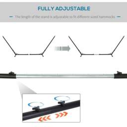 Rackhams 3.1–3.8m Adjustable Universal Hammock Stand Metal Frame Garden Camping Picnic Outdoor Patio Replacement – Stand Only - thumbnail 5
