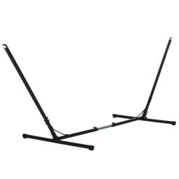 Rackhams 3.1–3.8m Adjustable Universal Hammock Stand Metal Frame Garden Camping Picnic Outdoor Patio Replacement – Stand Only - Black