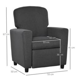 Rackhams 2 in 1 design Kids Sofa Armchair with Footrest for Children Playroom Bedroom Living Room, 55 x 50 x 67cm, Grey - thumbnail 3