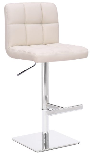 Rackhams Allegro Deluxe Kitchen Bar Stool, Adjustable Height and Swivel, Breakfast Bar & Home Barstool, Cream - image 1