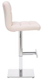 Rackhams Allegro Deluxe Kitchen Bar Stool, Adjustable Height and Swivel, Breakfast Bar & Home Barstool, Cream - thumbnail 2