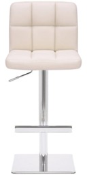 Rackhams Allegro Deluxe Kitchen Bar Stool, Adjustable Height and Swivel, Breakfast Bar & Home Barstool, Cream - thumbnail 3