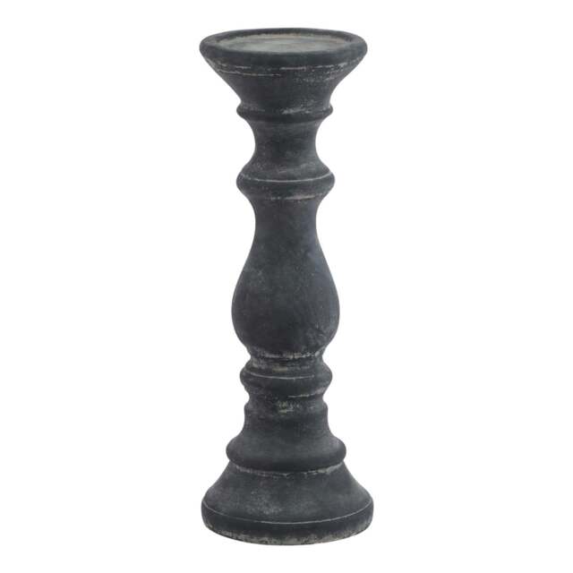 Rackhams Amalfi Column Candle Holder - Grey - Grey - 30cm x 11cm x 11cm - 100% Mixed - image 1