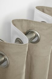Rackhams Pure Washed Linen Lined Eyelet Curtains - Rose Gold - Width 167cm x Drop 182cm - Cream - thumbnail 3