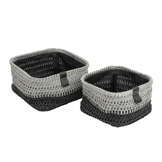 Rackhams Kenzi Square Fabric Storage Baskets for Home Organisation, Set of 2 - image 1