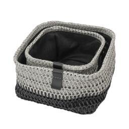 Rackhams Kenzi Square Fabric Storage Baskets for Home Organisation, Set of 2 - thumbnail 2