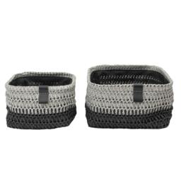 Rackhams Kenzi Square Fabric Storage Baskets for Home Organisation, Set of 2 - thumbnail 3