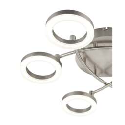 Rackhams Juni 6 Ring Integrated LED Ceiling Flush Light - Matt Nickel - thumbnail 5