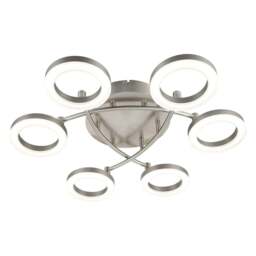 Rackhams Juni 6 Ring Integrated LED Ceiling Flush Light - Matt Nickel - thumbnail 4