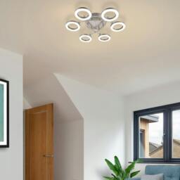 Rackhams Juni 6 Ring Integrated LED Ceiling Flush Light - Matt Nickel - thumbnail 3