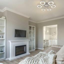 Rackhams Juni 6 Ring Integrated LED Ceiling Flush Light - Matt Nickel - thumbnail 2