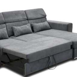 Rackhams Miami Grey Fabric Reversible Corner Sofa Bed With Storage and Headrests - thumbnail 4