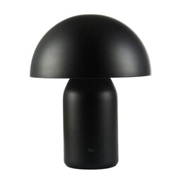 Rackhams Modern Rechargeable Mushroom Table Lamp in Mat Black with Touch Dimmer Button - thumbnail 3