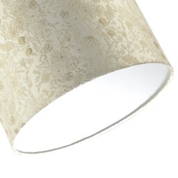 Rackhams Chic Textured Off-Cream Jacquard Drum Shade with Gold Foil Decor Print - thumbnail 3