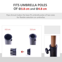 Rackhams 13kg Garden Parasol Base, Round Resin Umbrella Stand Holder, Heavy Duty Parasol Stand for 38mm or 48mm Outdoor Umbrella Poles, Bronze Tone - thumbnail 4