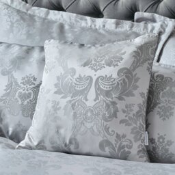 Rackhams Damask Jacquard Cushion - Silver Grey - thumbnail 1