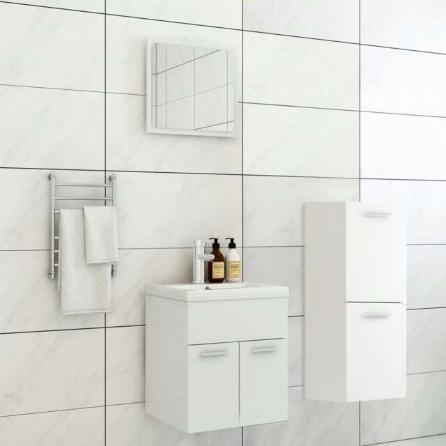 Rackhams Bathroom Furniture Set White Engineered Wood - Engineered wood, acrylic