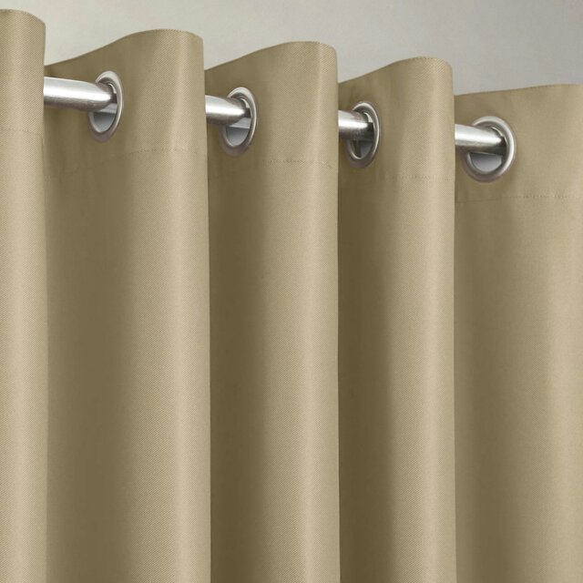 Rackhams Manhattan Thermal Blackout Ready Made Eyelet Curtains - 112cm x 182cm - Stone - image 1