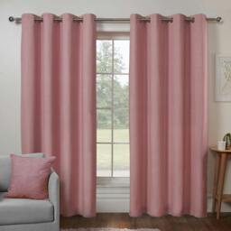 Rackhams Textured Print Eyelet Curtain - Blush - (167cm x 137cm - 10 Eyelets) - thumbnail 4