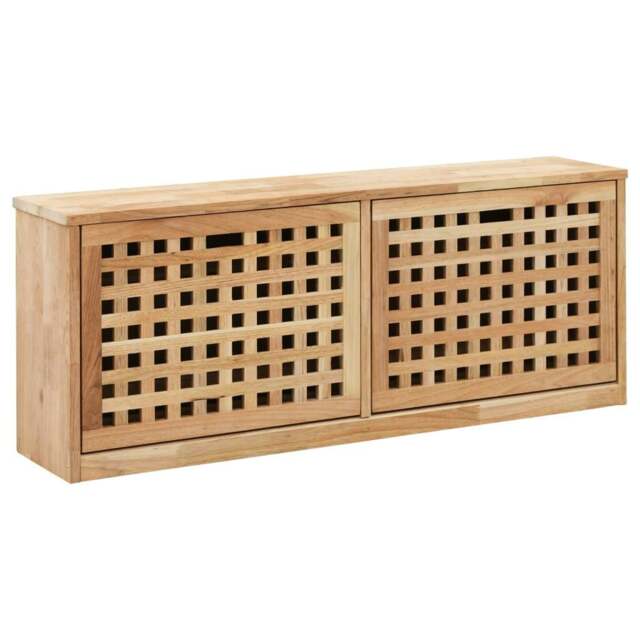 Rackhams Shoe Storage Bench 94x20x38 cm Solid Walnut Wood