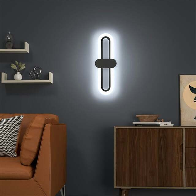 Rackhams Modern Oval LED Wall Light with Acrylic Shade - White - image 1