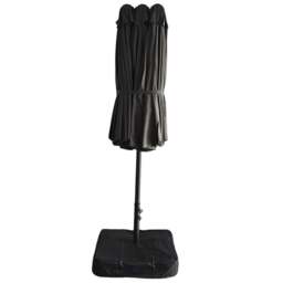 Rackhams 4.6m Patio Parasol Large Double Sided Garden Umbrella With Crank Base Dark Grey - Dark Grey - thumbnail 3