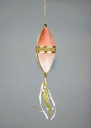 Rackhams 7 x 30 cm Pink Oval Drop Hanging Decoration for Christmas Trees, Wreaths and Garlands - thumbnail 5