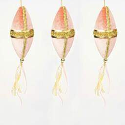 Rackhams 7 x 30 cm Pink Oval Drop Hanging Decoration for Christmas Trees, Wreaths and Garlands - thumbnail 2