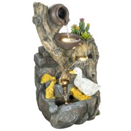 Rackhams 5-Tier Outdoor Waterfall Fountain, Water Feature with LED Lights - Mixed Colour - 30L x 28W x 56H cm - 1 - thumbnail 2