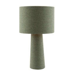 Rackhams Forest and Olive Green Jacquard Linen Lamp with Fabric Shade and Base - thumbnail 2