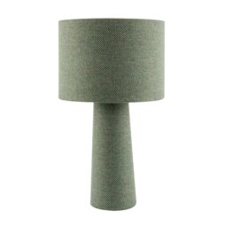 Rackhams Forest and Olive Green Jacquard Linen Lamp with Fabric Shade and Base - thumbnail 1