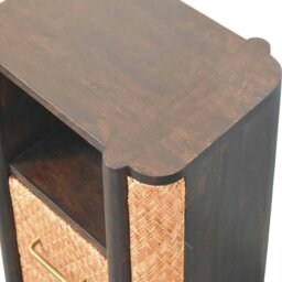 Rackhams Solid Wood Rattan Curve Edge Nightstand - thumbnail 6