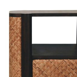 Rackhams Solid Wood Rattan Curve Edge Nightstand - thumbnail 5