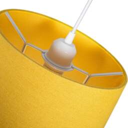 Rackhams Traditional 14 Inch Ochre Mustard Linen Drum Table/Pendant Lampshade 60w Maximum - thumbnail 6