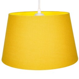 Rackhams Traditional 14 Inch Ochre Mustard Linen Drum Table/Pendant Lampshade 60w Maximum - thumbnail 2