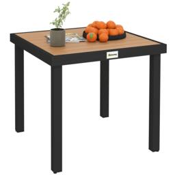 Rackhams 78 cm Garden Dining Table for 4, Square Outdoor Side Table, Natural - thumbnail 2