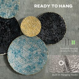 Rackhams Minimalist Metal Wall Art Circle Home Hanging Wall Sculpture - thumbnail 5