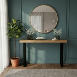Rackhams Premium Solid Oak Console Table - 130x30cm - thumbnail 2