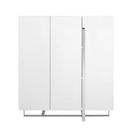 Rackhams White Wood and Chrome-plated Steel Tall Sideboard 3053 - thumbnail 2