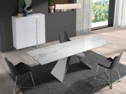 Rackhams White Wood and Chrome-plated Steel Tall Sideboard 3053 - thumbnail 4