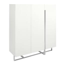 Rackhams White Wood and Chrome-plated Steel Tall Sideboard 3053 - thumbnail 1