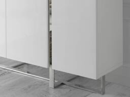 Rackhams White Wood and Chrome-plated Steel Tall Sideboard 3053 - thumbnail 5