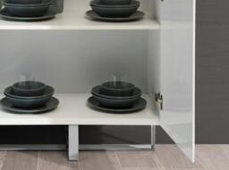 Rackhams White Wood and Chrome-plated Steel Tall Sideboard 3053 - thumbnail 6