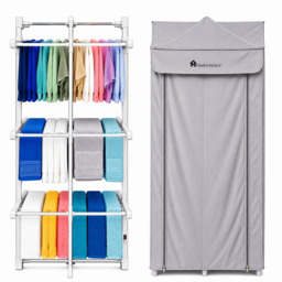 Rackhams Electric Heated Clothes Airer Dryer Rack 330W Indoor 3-Tier Drier with Zip Up Cover for Even Faster Drying