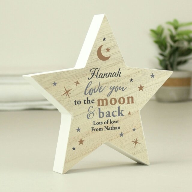 Rackhams Personalised Love You Wooden Star Ornament - image 1